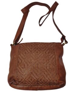SAC CUIR COULEUR NATUREL MODELE FELICITE 32 X 21 X 9.5 CM