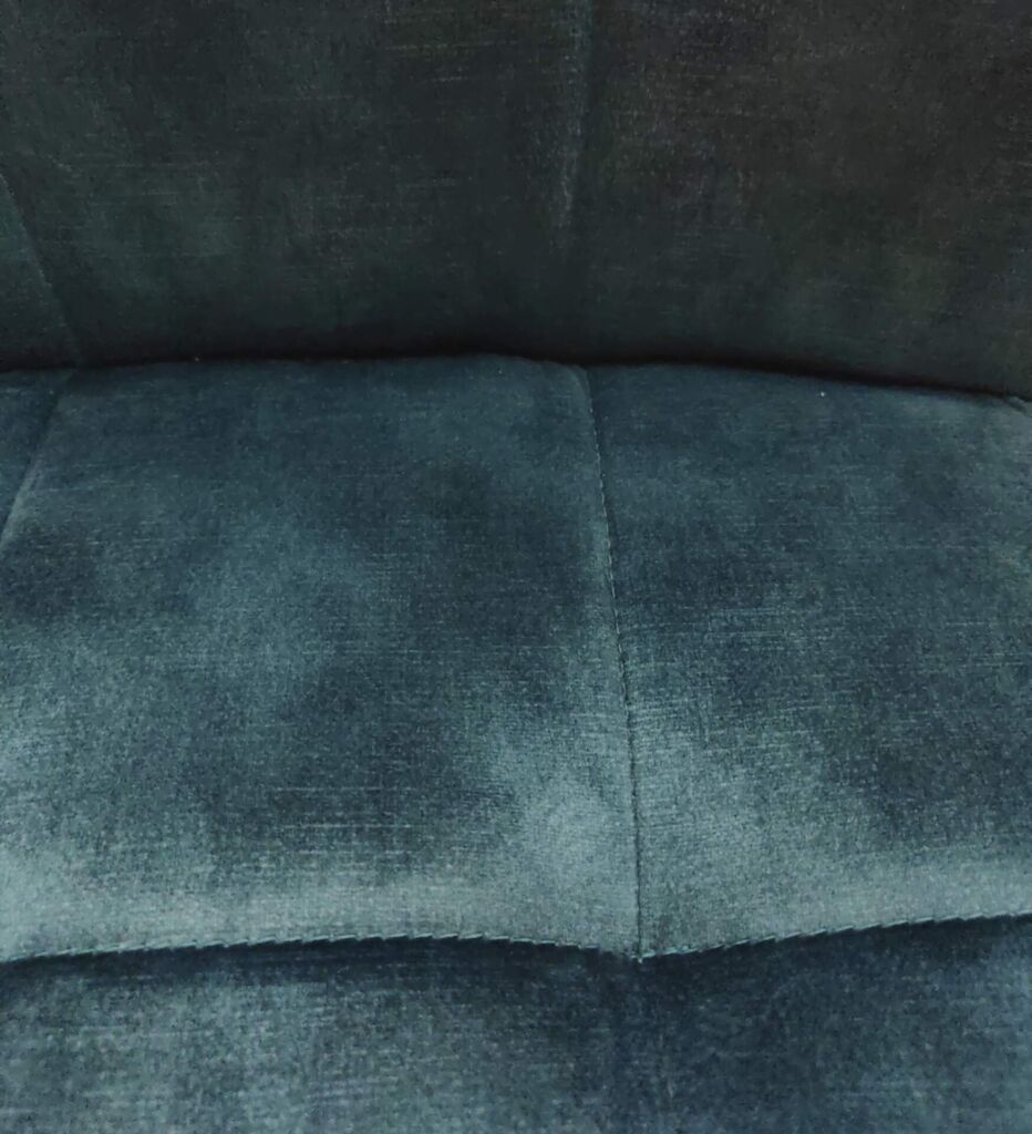 CHAISE ASCOT PIED METAL GRIS MAT ASSISE TISSU VELOURS BLEU GRIS 45 X 62 X 89 CM - Photo N°6