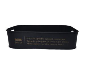 PLATEAU LOFT METAL NOIR ET OR RIRE 33 x 20 X 8 cm