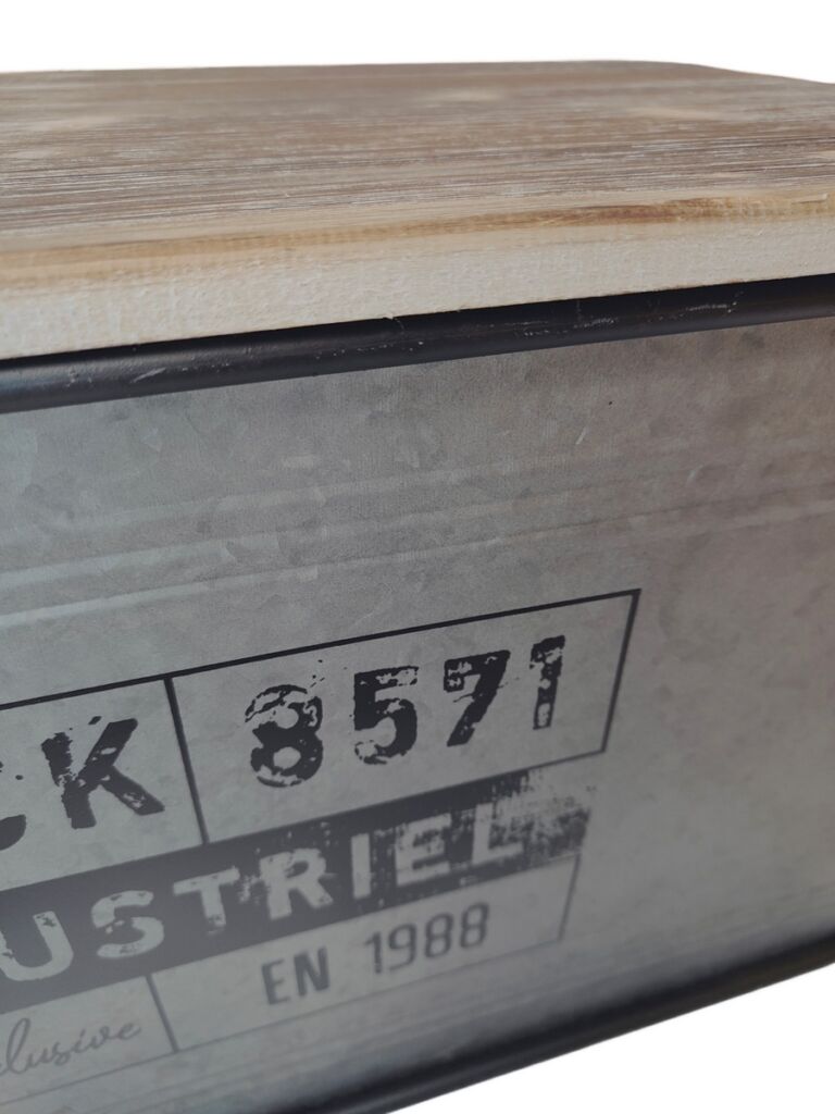 COFFRE DE RANGEMENT METAL COULEUR ACIER GALVANISE  68 x 35.5 x 35 cm - Photo N°2