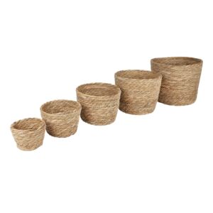 SET DE 5 PANIERS CACHE POT EN JONC DE MER NATUREL