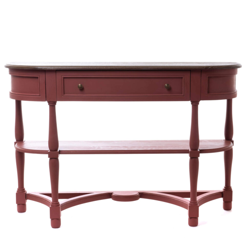 CONSOLE DRAPIER BOHEME 1 TIROIR COULEUR FRAMBOISE 120 X 35 X 80 CM - Photo N°1