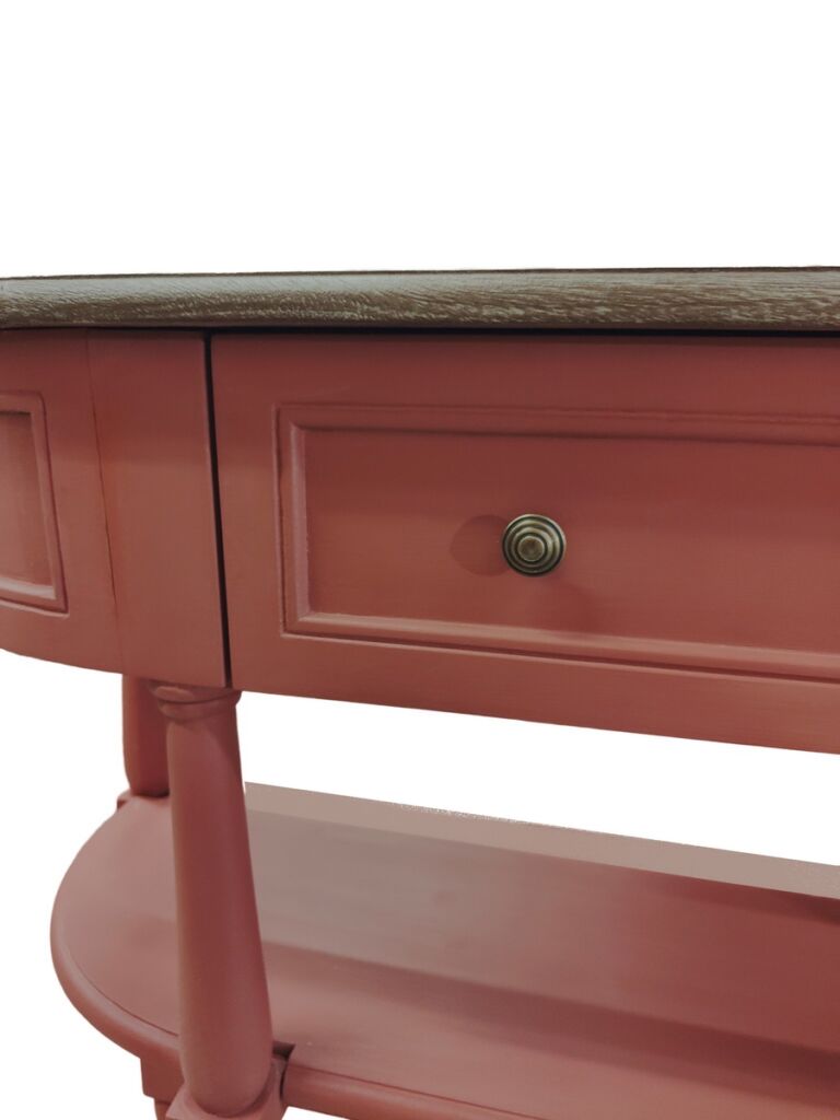 CONSOLE DRAPIER BOHEME 1 TIROIR COULEUR FRAMBOISE 120 X 35 X 80 CM - Photo N°7