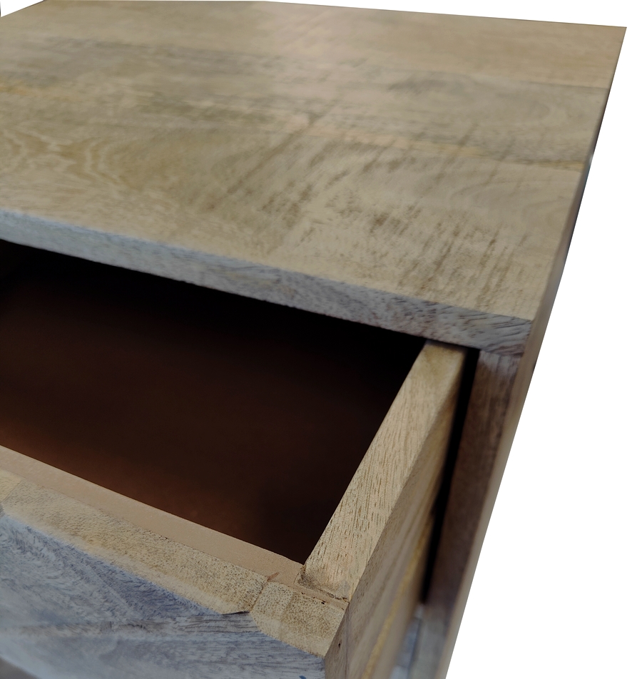 CHIFFONNIER 5 TIROIRS MANGUIER MASSIF 110 X 45 X 35  CM - Photo N°4