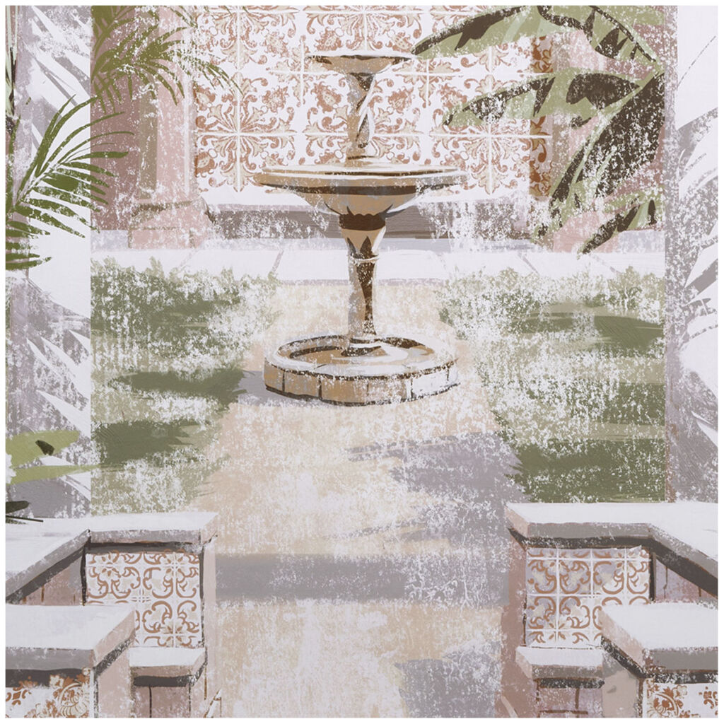 TOILE TROMPE L'OEIL ESCALE A SINTRA MATHILDE M 90 X 200 CM - Photo N°4