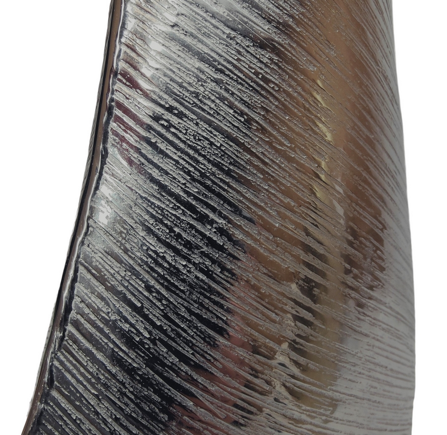 VASE ALUMINIUM COULEUR NATURELLE  22 X 13 x 40.5 cm - Photo N°3