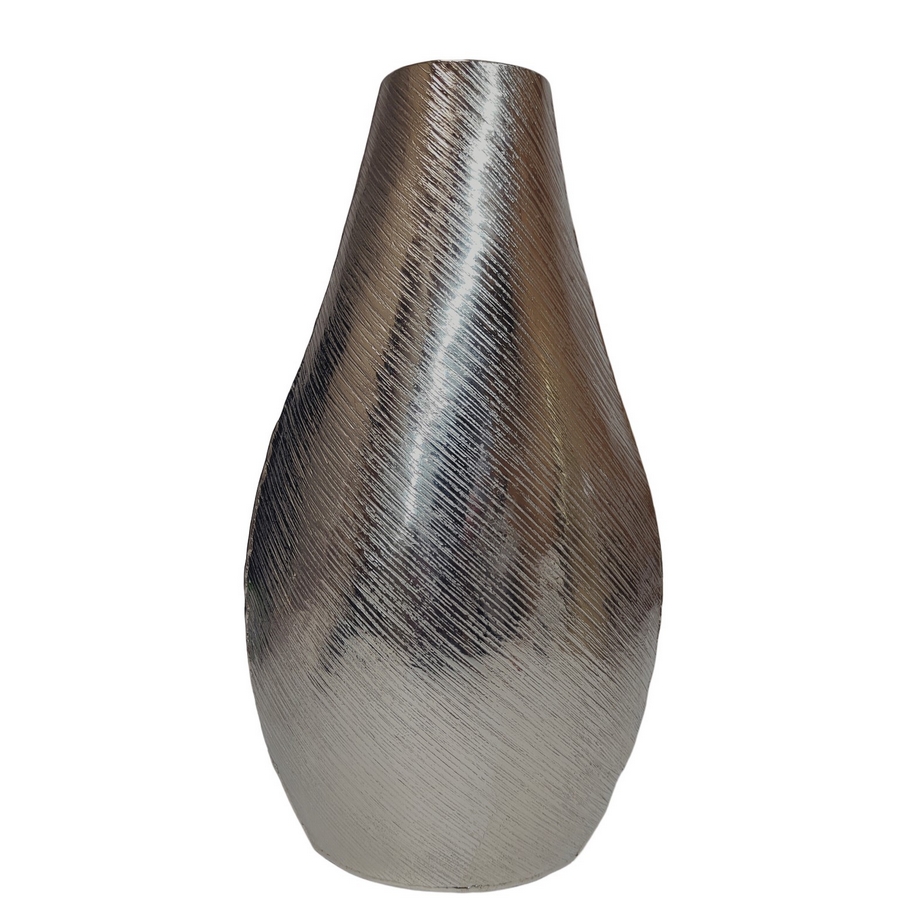 VASE ALUMINIUM COULEUR NATURELLE  22 X 13 x 40.5 cm - Photo N°1