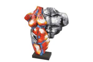 STATUE PIGMENT METAL BUSTES COUPLE 54 x 72 x 16 cm