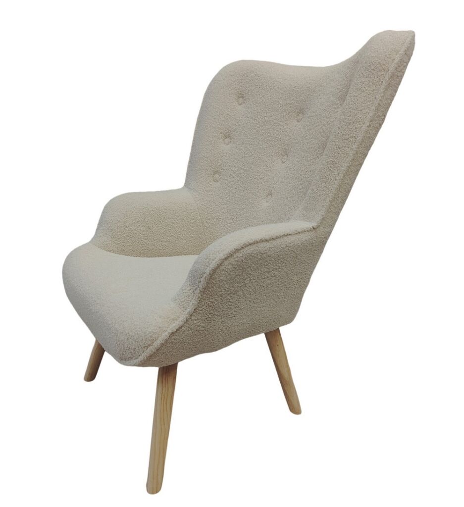 FAUTEUIL NOOR TISSU TEDY BEIGE  65 X 72 X 99 CM - Photo N°6