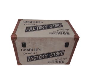 MALLE BOIS ET REVETEMENT DECOR VINTAGE  46 X 28 X 30 CM