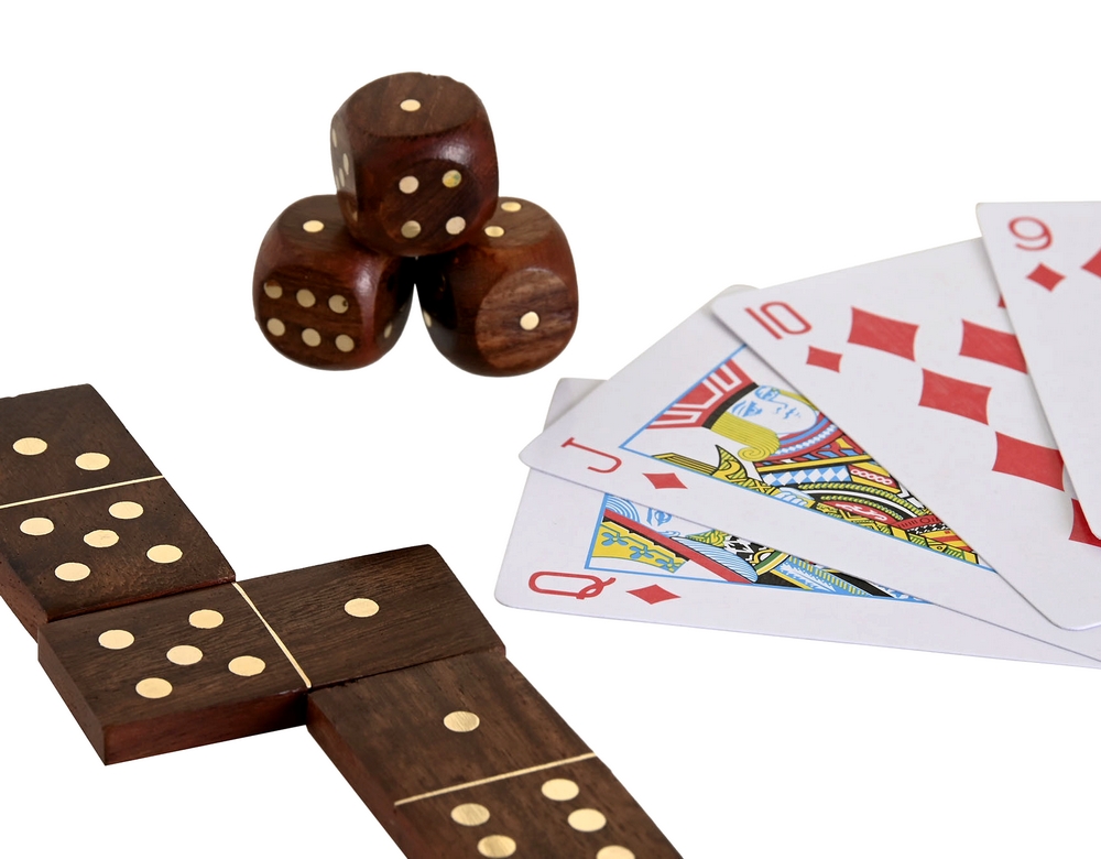 SET DE 4 JEUX DANS CAISSE BOIS DE SHEESHAM 21 X 17 X 4.5 CM - Photo N°5