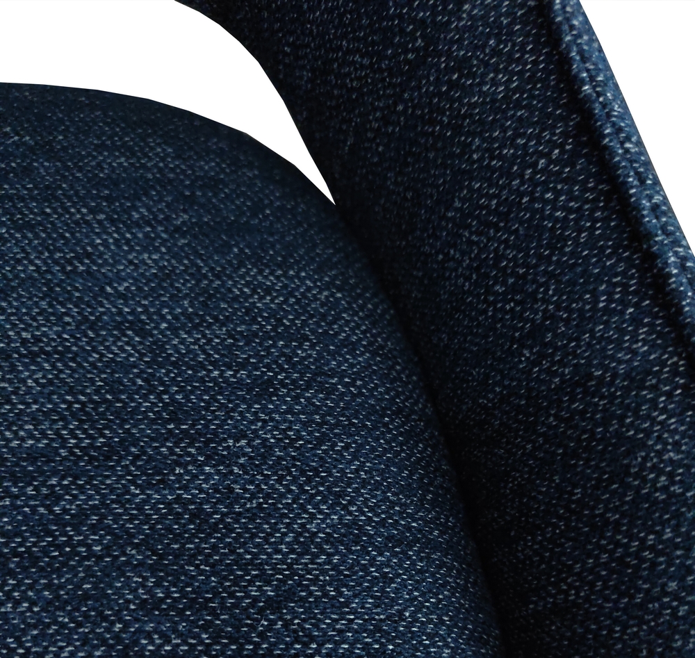 CHAISE HAUTE CAMILLE  PIEDS TUBULAIRE METAL NOIR TISSU BLEU 102 X 46 X 62 CM - Photo N°4