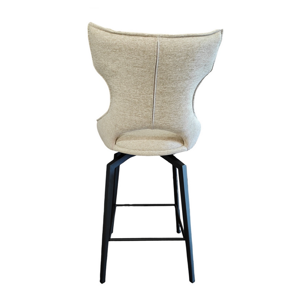 CHAISE HAUTE CAMILLE  PIEDS TUBULAIRE METAL NOIR TISSU BEIGE 102 X 46 X 62 CM - Photo N°7