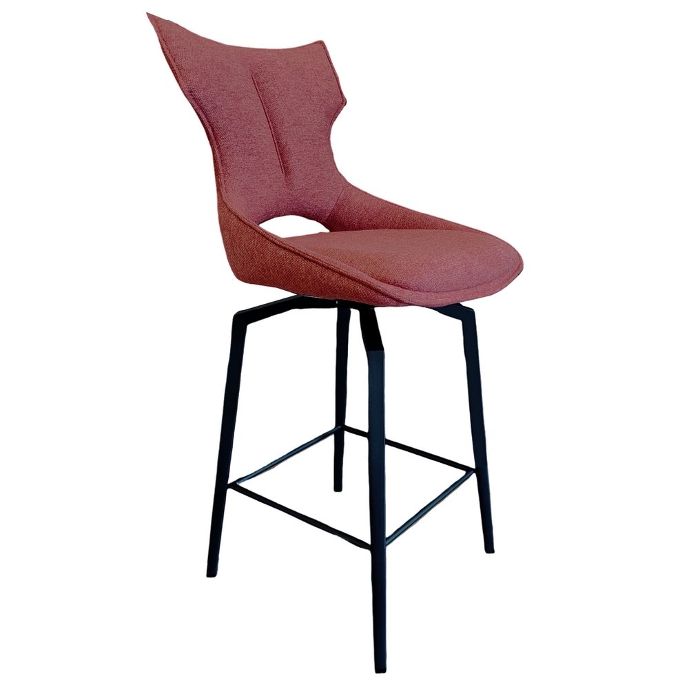 CHAISE HAUTE CAMILLE  PIEDS TUBULAIRE METAL NOIR TISSU ROSE 102 X 46 X 62 CM - Photo N°4