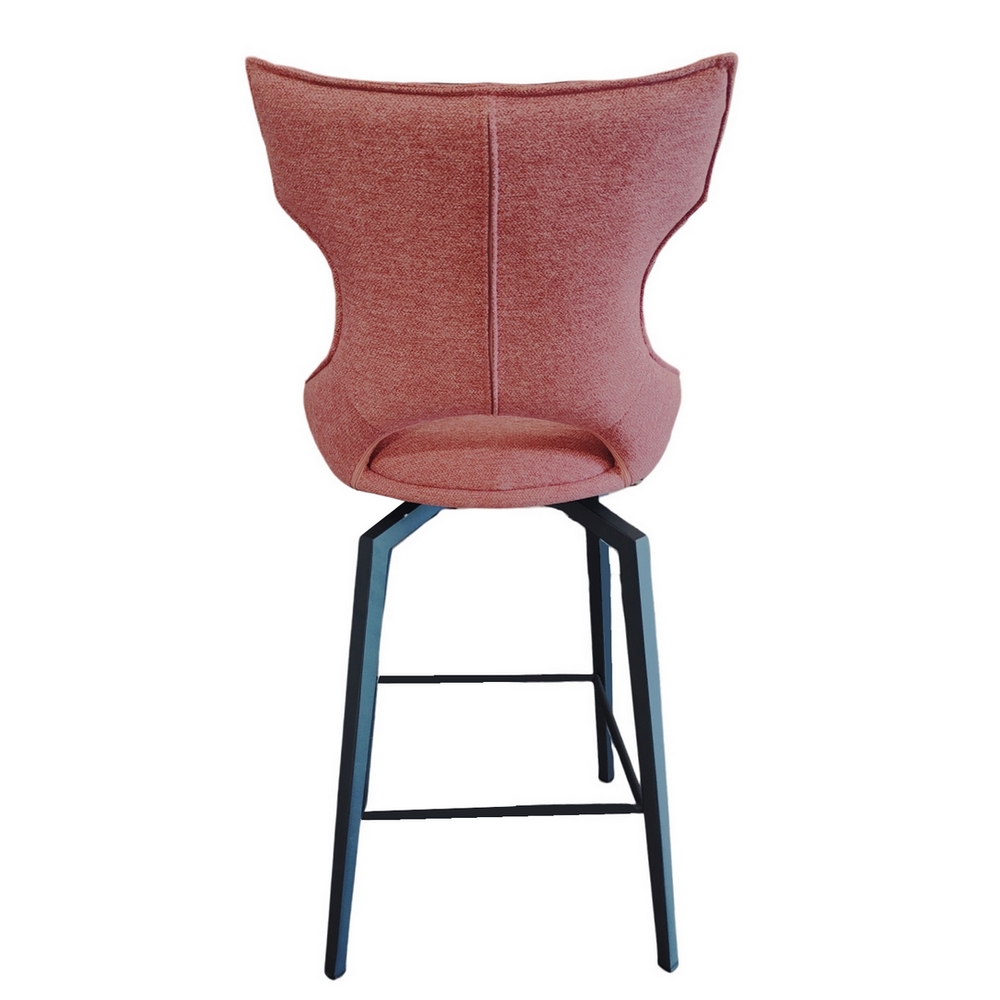 CHAISE HAUTE CAMILLE  PIEDS TUBULAIRE METAL NOIR TISSU ROSE 102 X 46 X 62 CM - Photo N°3