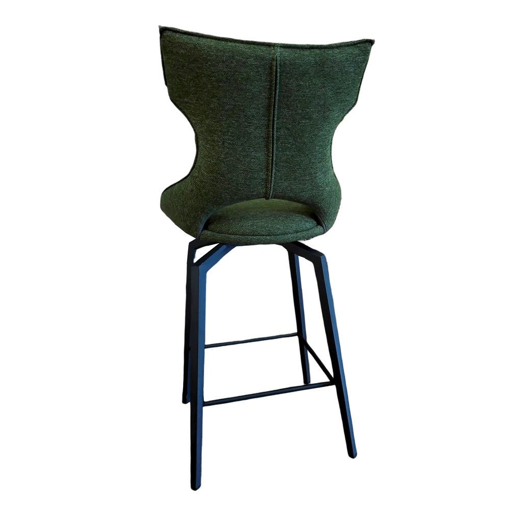 CHAISE HAUTE CAMILLE  PIEDS TUBULAIRE METAL NOIR TISSU VERT 102 X 46 X 62 CM - Photo N°6