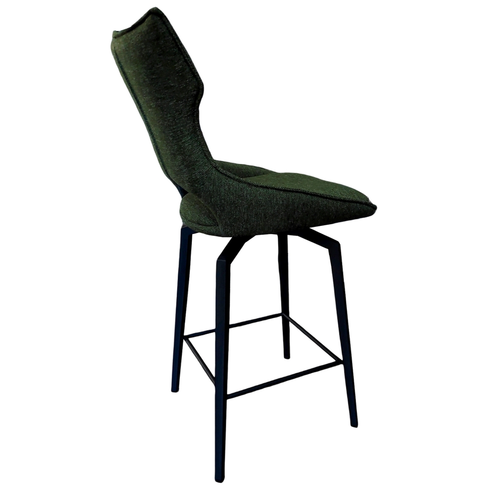 CHAISE HAUTE CAMILLE  PIEDS TUBULAIRE METAL NOIR TISSU VERT 102 X 46 X 62 CM - Photo N°7