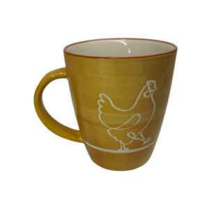 MUG GRES COLLECTION DIANE POULES MOUTARDE  11 X 10 X 13 CM 380 ML