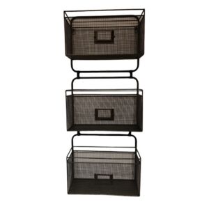 ETAGERE MURALE 3 PANIERS SUSPENDU  32.5 X 83 X 13.5 CM