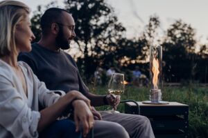 SPIN 900 FEU DE TABLE ARGENT BIOETHANOL 19 X 40.5 CM