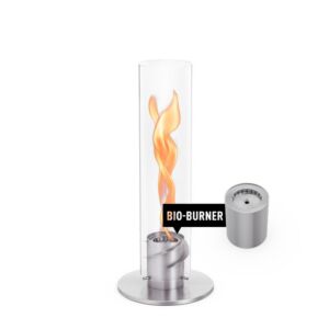 SPIN 1200 FEU DE TABLE ARGENT BIOETHANOL 23 X 54 CM