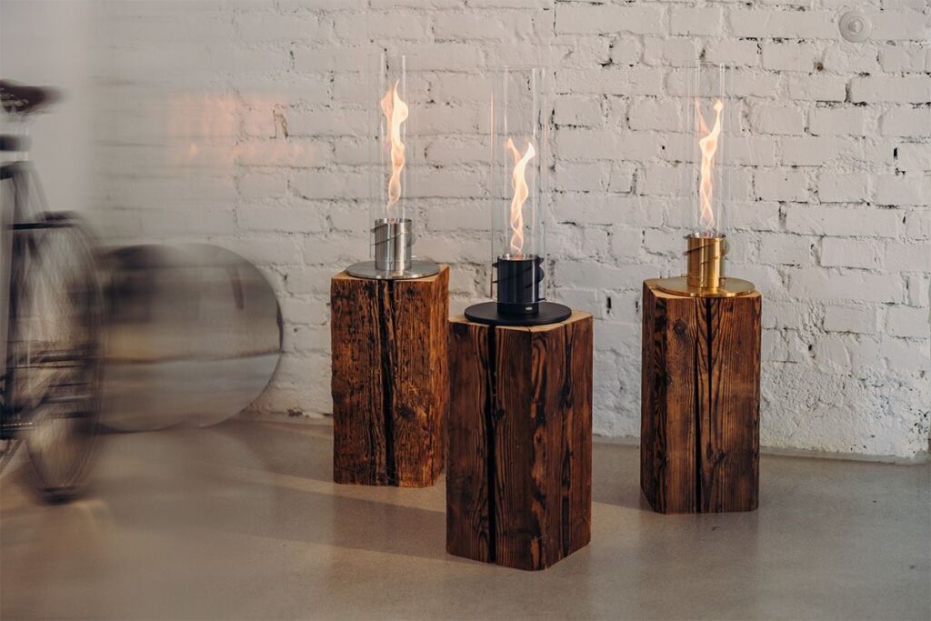 SPIN 1200 FEU DE TABLE DORE BIOETHANOL 23 X 54 CM - Photo N°5