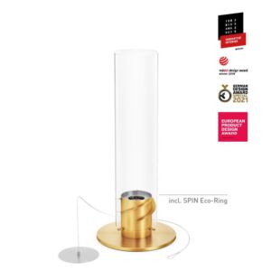 SPIN 1200 FEU DE TABLE DORE BIOETHANOL 23 X 54 CM