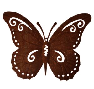 PAPILLON MURAL METAL EFFET ROUILLE 36 X 3 X 27.5 CM