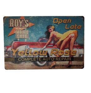 PLAQUE METAL MURALE 20X30 CM ROY'S MOTEL ET PIN-UP