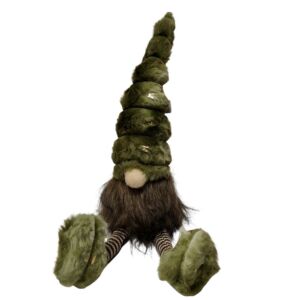 PETIT GNOME LONGUE JAMBES EN TEXTILE VERT HAUT 30 CM