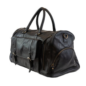 SAC DE VOYAGE LE SEYCHELLES EN CUIR NOIR 26 X 56 X 28 CM