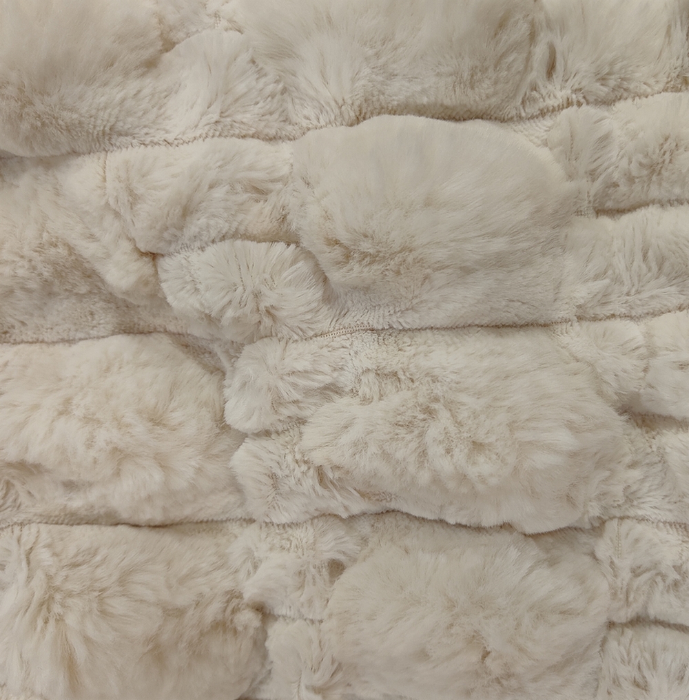 PLAID NORDIC FAUSSE FOURRURE COULEUR NEIGE 127 X 152 CM POLYESTER - Photo N°4