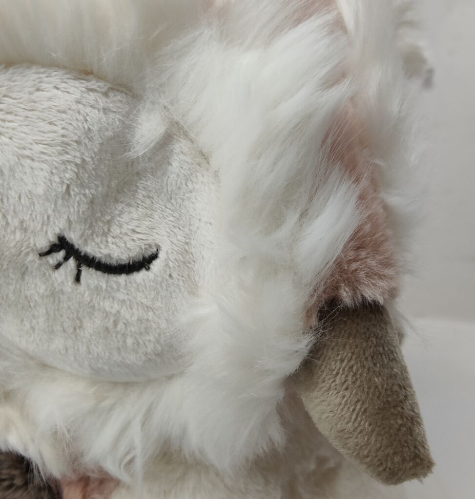 PELUCHE HIBOU ROSE ET BLANC AILES MARRON NOMME THARA 32  cm - Photo N°6