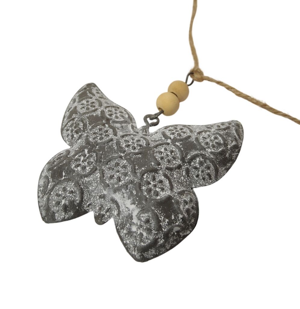 GUIRLANDE 5 PAPILLONS  METAL GRIS 120 X 7 CM - Photo N°3