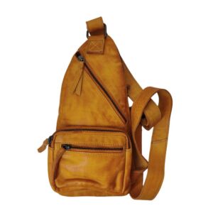 LE SAC BANDOULIERE STONE DE MORGADO PIEL EN CUIR MOUTARDE 17 X 34 X 6 CM