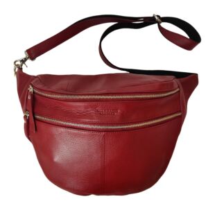 SAC A MAIN LE CHARLIE EN CUIR ROUGE 39 X 28 X 11 CM