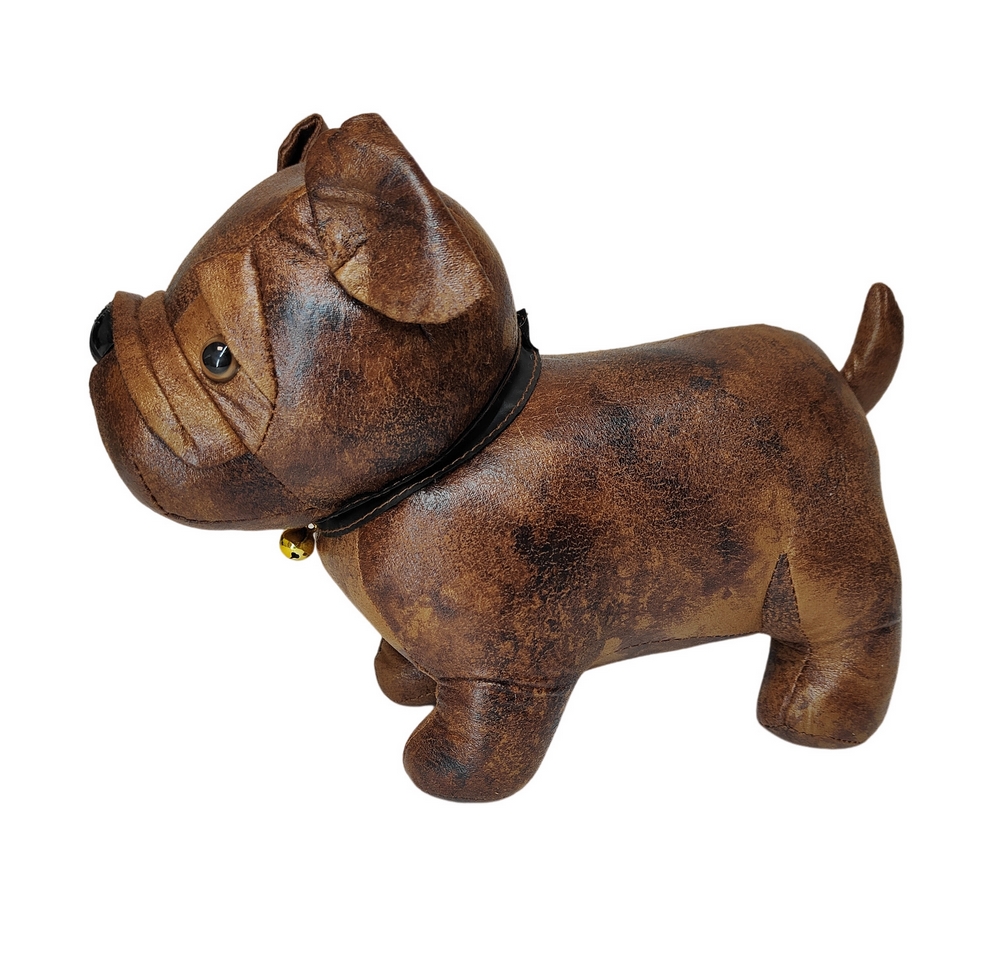 BLOQUE PORTE BOULEDOGUE  FACON VIEUX CUIR 17 X 25 X 30 CM - Photo N°1