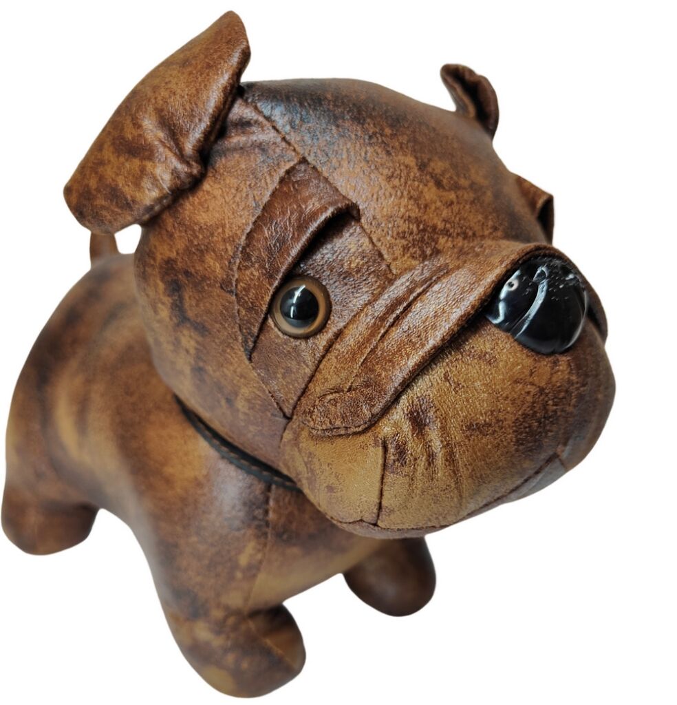 BLOQUE PORTE BOULEDOGUE  FACON VIEUX CUIR 17 X 25 X 30 CM - Photo N°3