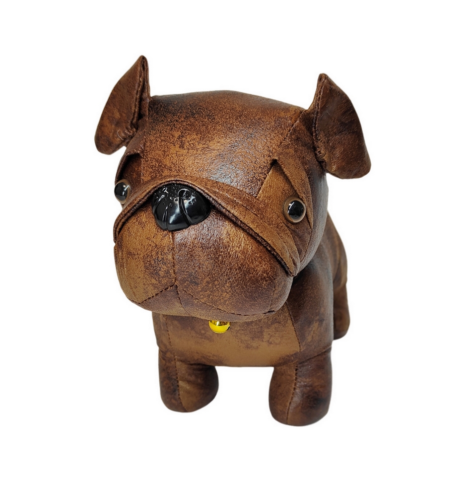 BLOQUE PORTE BOULEDOGUE  FACON VIEUX CUIR 17 X 25 X 30 CM - Photo N°2