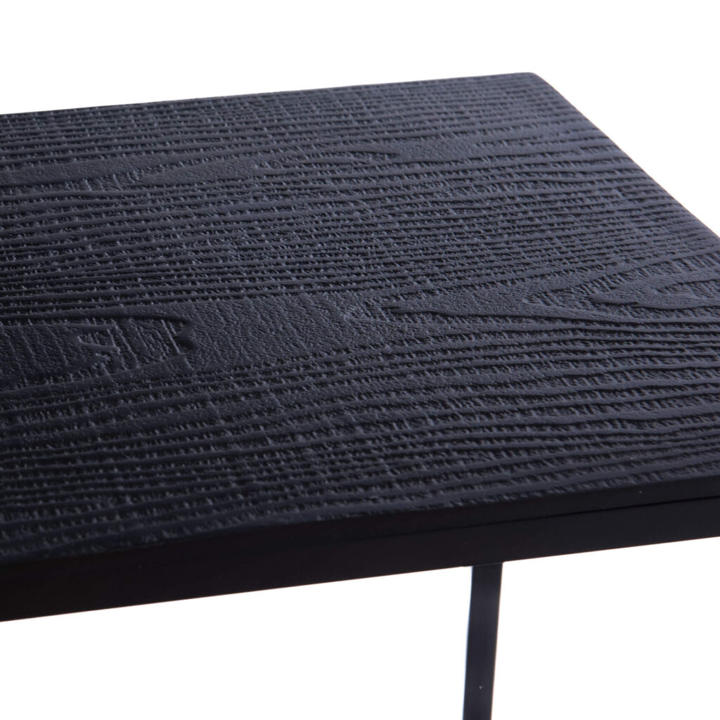 SET DE 5 TABLES GIGOGNES 1 GRANDE 4 PETITES  ALU NOIR ET METAL 92.5 X 70 X 42 CM - Photo N°4