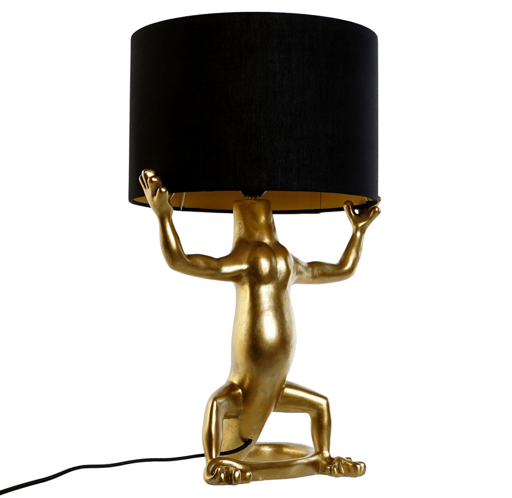 LAMPE A POSER LEZARD EN RESINE DORE 31 X 28 X 50 CM - Photo N°7
