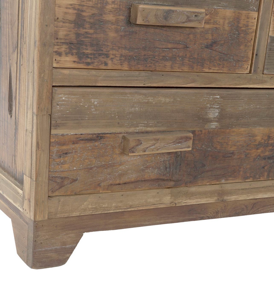 MEUBLE ETAGERE MULTINIVEAUX 3 TIROIRS BOIS VIEILLI 80 X 41 X 181 CM - Photo N°4