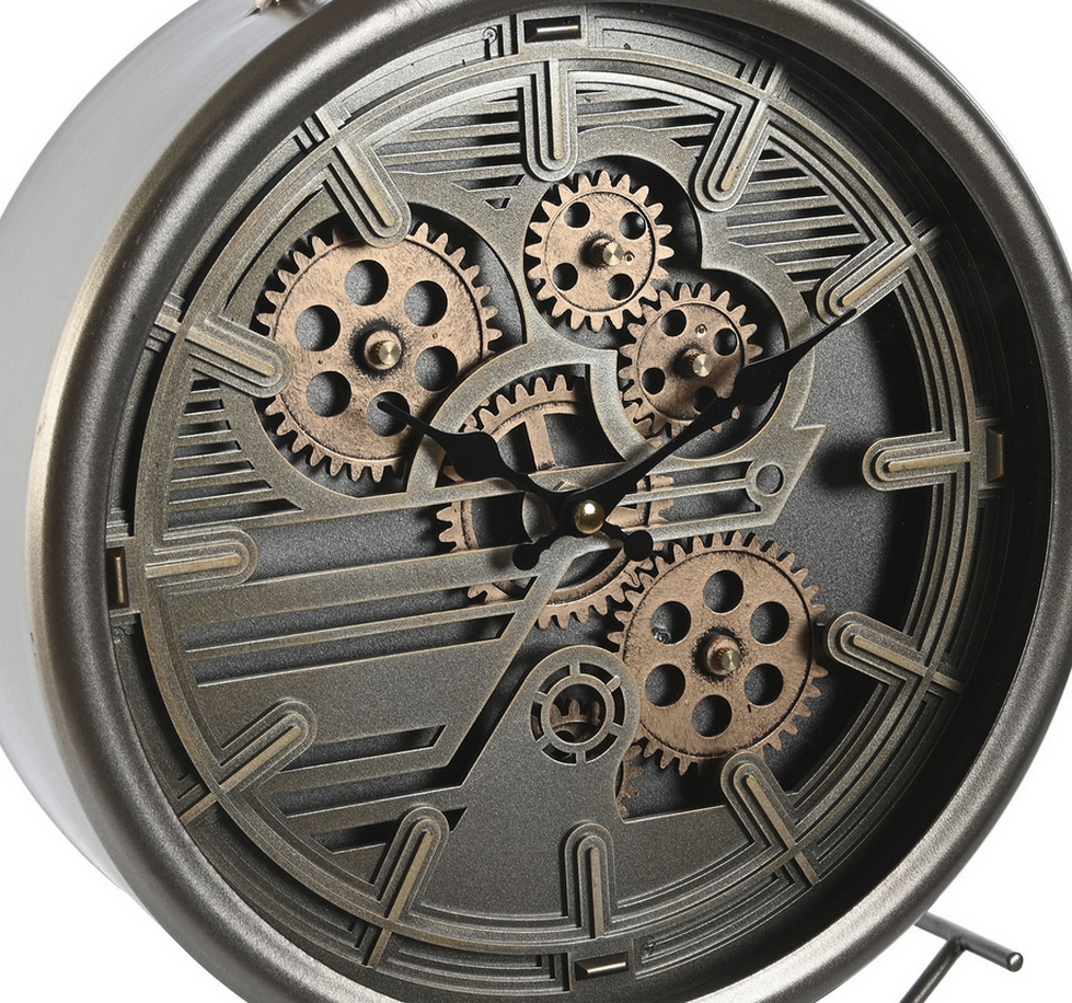 HORLOGE A POSER METAL MECANISME TOURNANT  21.5 X 18.6 X 51.5 CM - Photo N°4