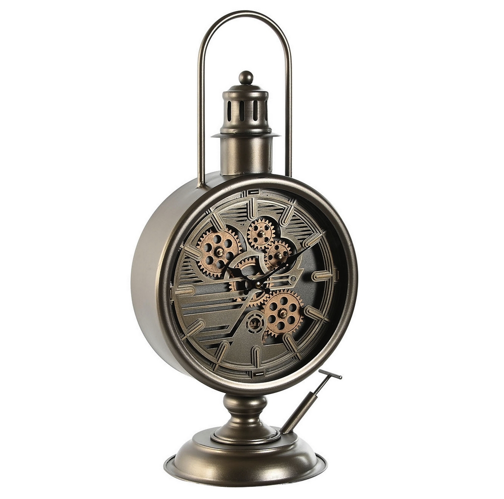 HORLOGE A POSER METAL MECANISME TOURNANT  21.5 X 18.6 X 51.5 CM - Photo N°1