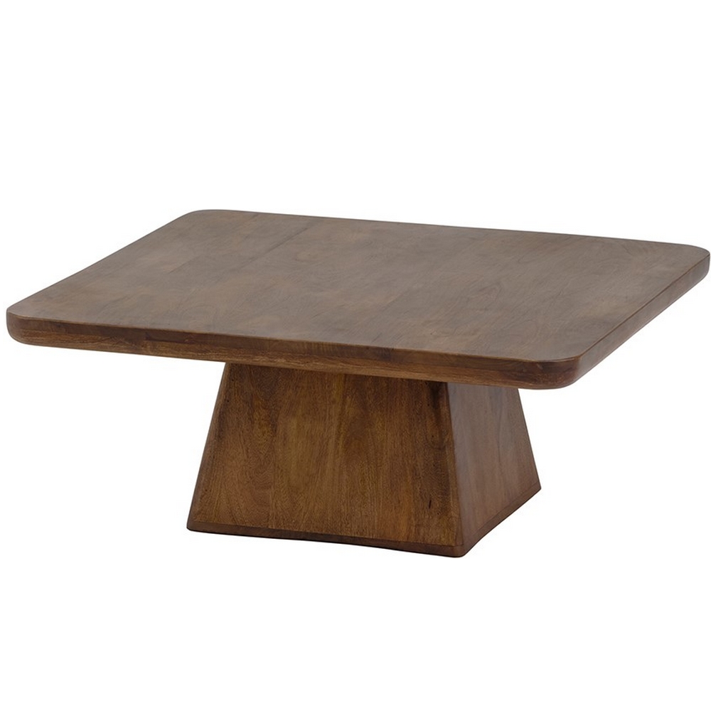 TABLE BASSE EN MANGUIER FUME BRUN NOYER STOCKHOLM 80 X 80 X 33 CM - Photo N°1