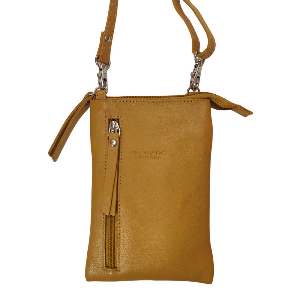 POCHETTE A SMARTPHONE EN CUIR MOUTARDE 19 X 12 X 2 CM - Photo N°3