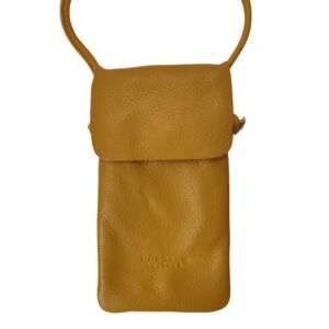 SAC A SMARTPHONE EN CUIR MOUTARDE 18 X 10 X 1 CM