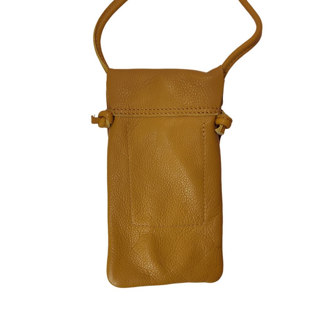 SAC A SMARTPHONE EN CUIR MOUTARDE 18 X 10 X 1 CM - Photo N°2