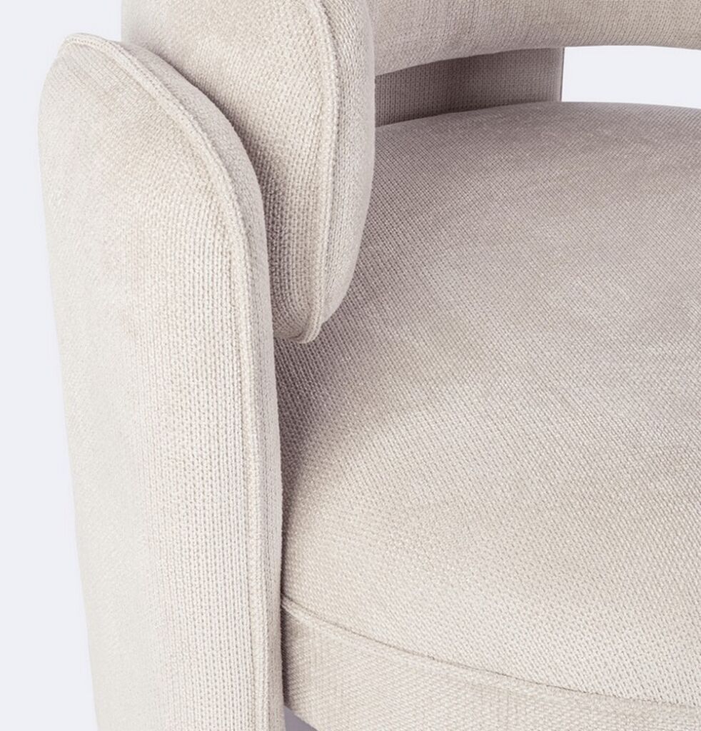 FAUTEUIL AISHA ROND EN TISSU BEIGE  94 X 88 X 73 CM - Photo N°4