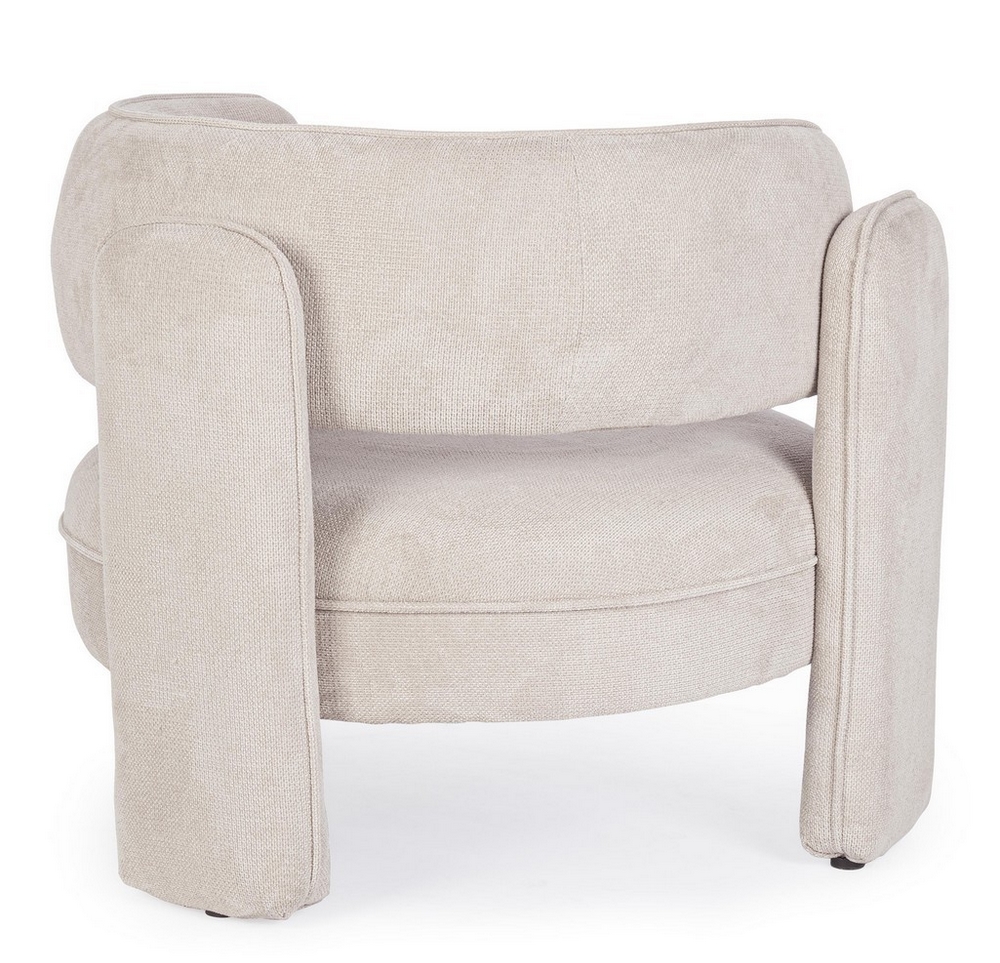 FAUTEUIL AISHA ROND EN TISSU BEIGE  94 X 88 X 73 CM - Photo N°8